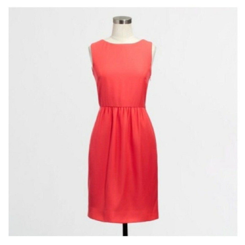 Jcrew Factory Waisted Coral Dress Size 8 Pockets